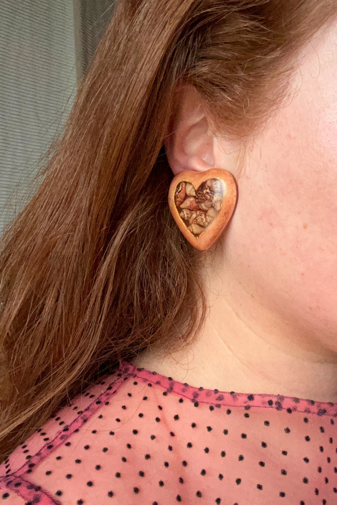 Boucles d'oreilles coeur coquillages
