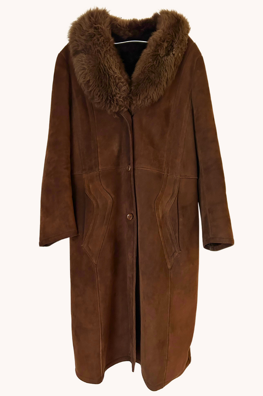 Manteau long en cuir T.40
