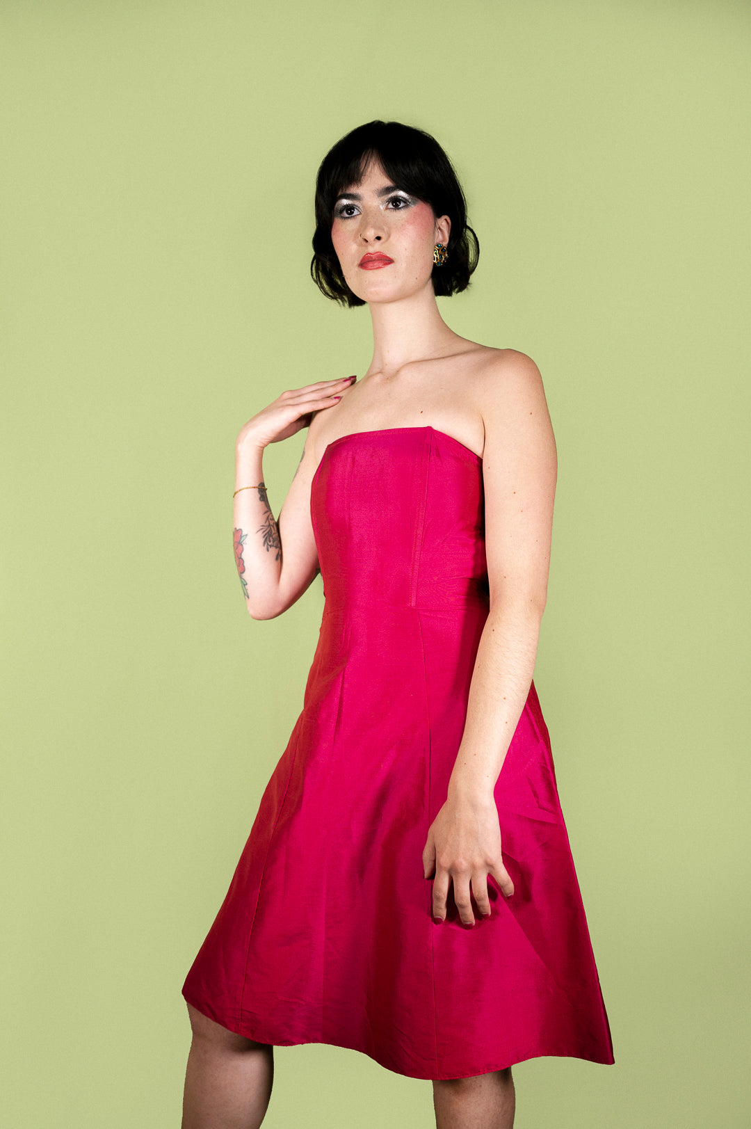 Robe bustier fushia T.34