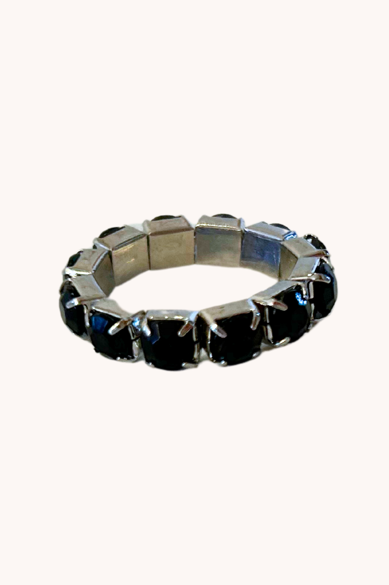 Bague strass noire