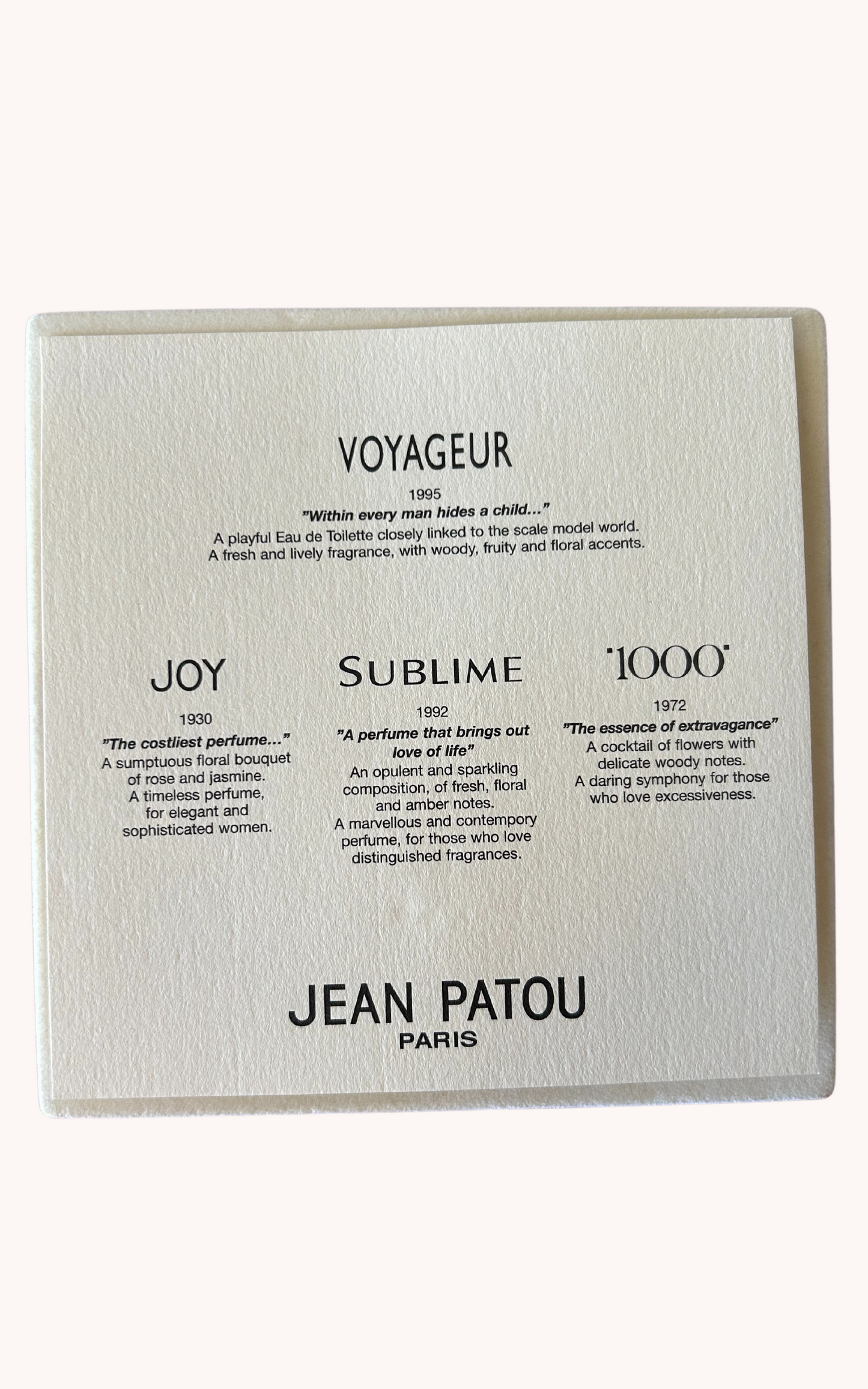 Coffret de parfums collector Jean Patou