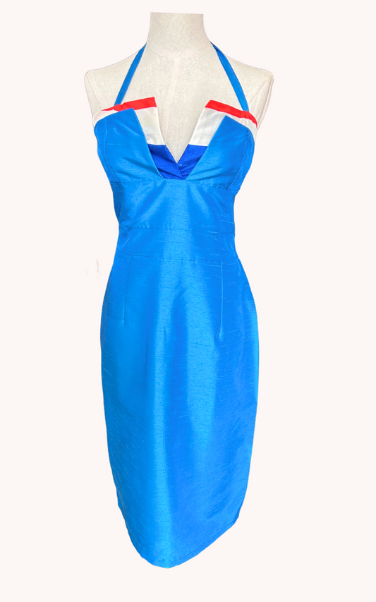 Robe dos-nu bleue T.38