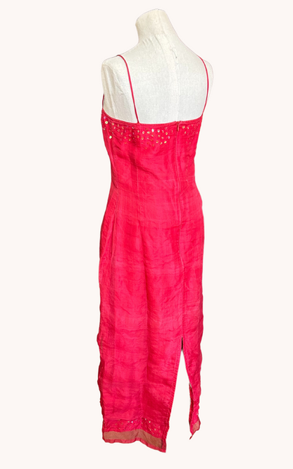 Robe framboise en organza T.38